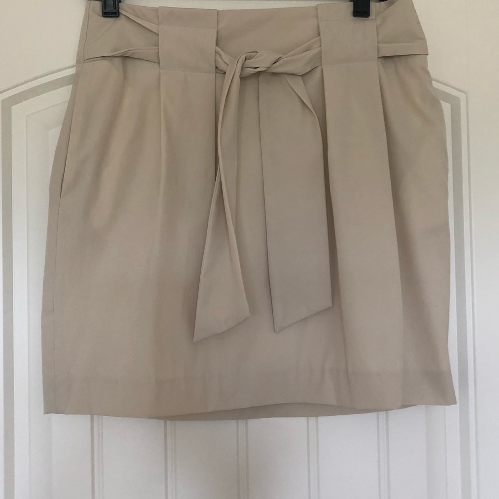 Tan Mini Skirt with Pockets